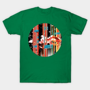 The Judge - Glitch Digital Abstract Art Rain, Clouds and Rainbows T-Shirt